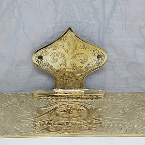 Handmade Embossed Brass Wall Shelf For Bathroom or Kitchen - Moroccan Floating Shelf