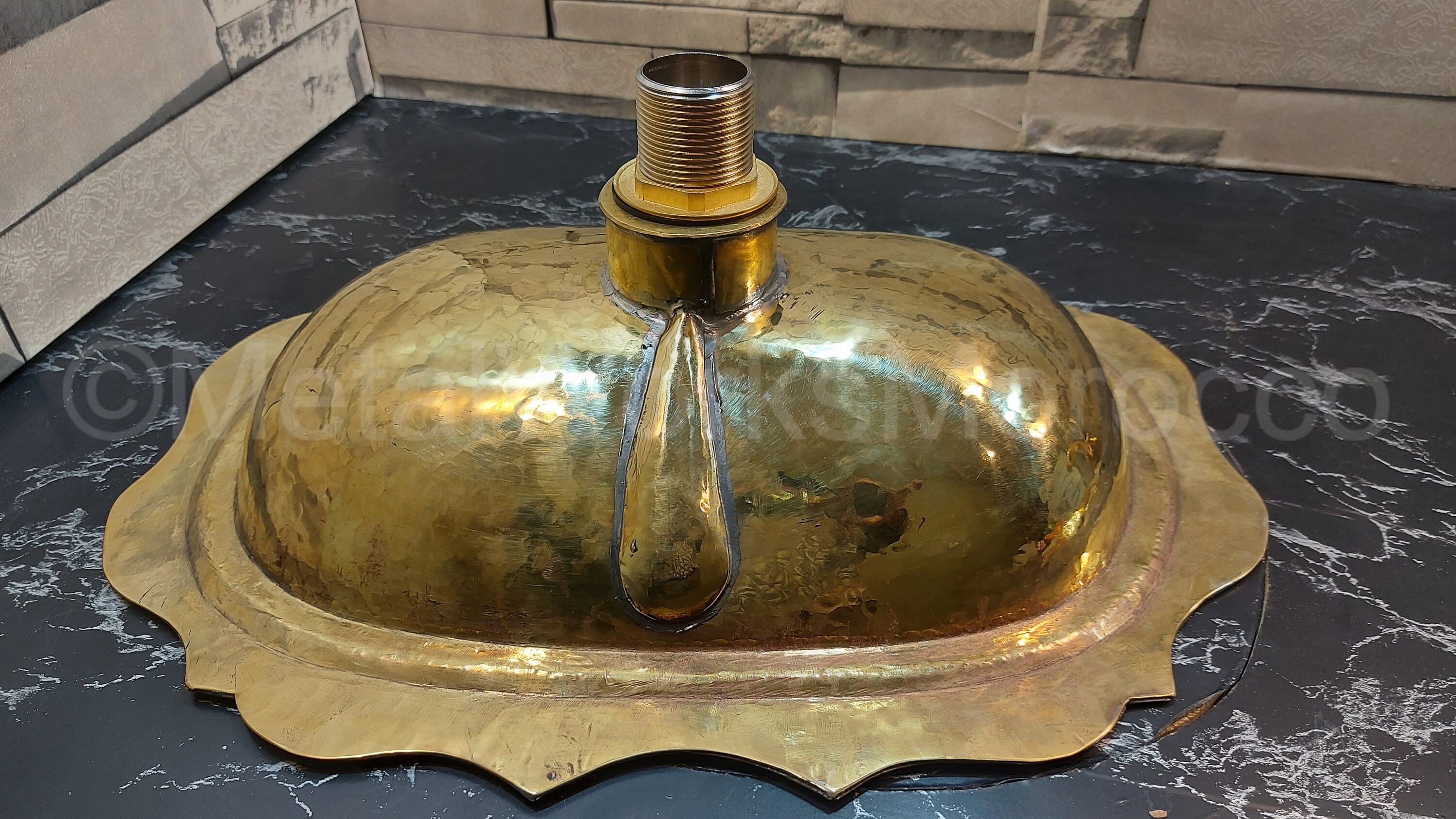 Classic Unlacquered Brass Bathroom Sink With Overflow Hole Etsy