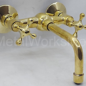 Wall Mount Kitchen Sink Faucet - Unlacquered Brass Wall Mounted Sink Taps