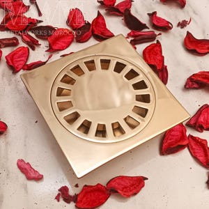 Unlacquered Brass Floor Drain Cover For Bathroom Or Powder Room