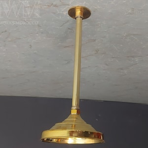 Unlacquered Brass Ceiling Rain Shower Head With Shower Arm - Moroccan Handmade