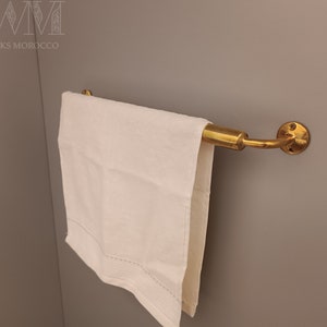 Porte-serviettes en laiton non laqué pour salle de bain Fait main marocain image 3