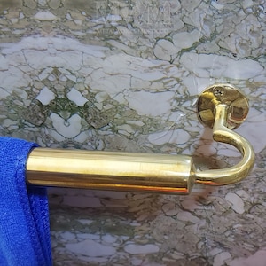 Porte-serviettes en laiton non laqué - Porte-serviettes fait main