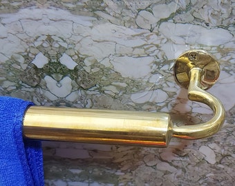 Unlacquered Brass Towel Rail - Handmade Towel Bar