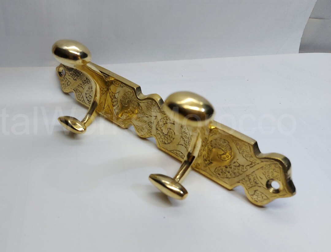 Brass Coat Rack Wall Mount Engraved Towel Hooks Bathroom Coat Hooks