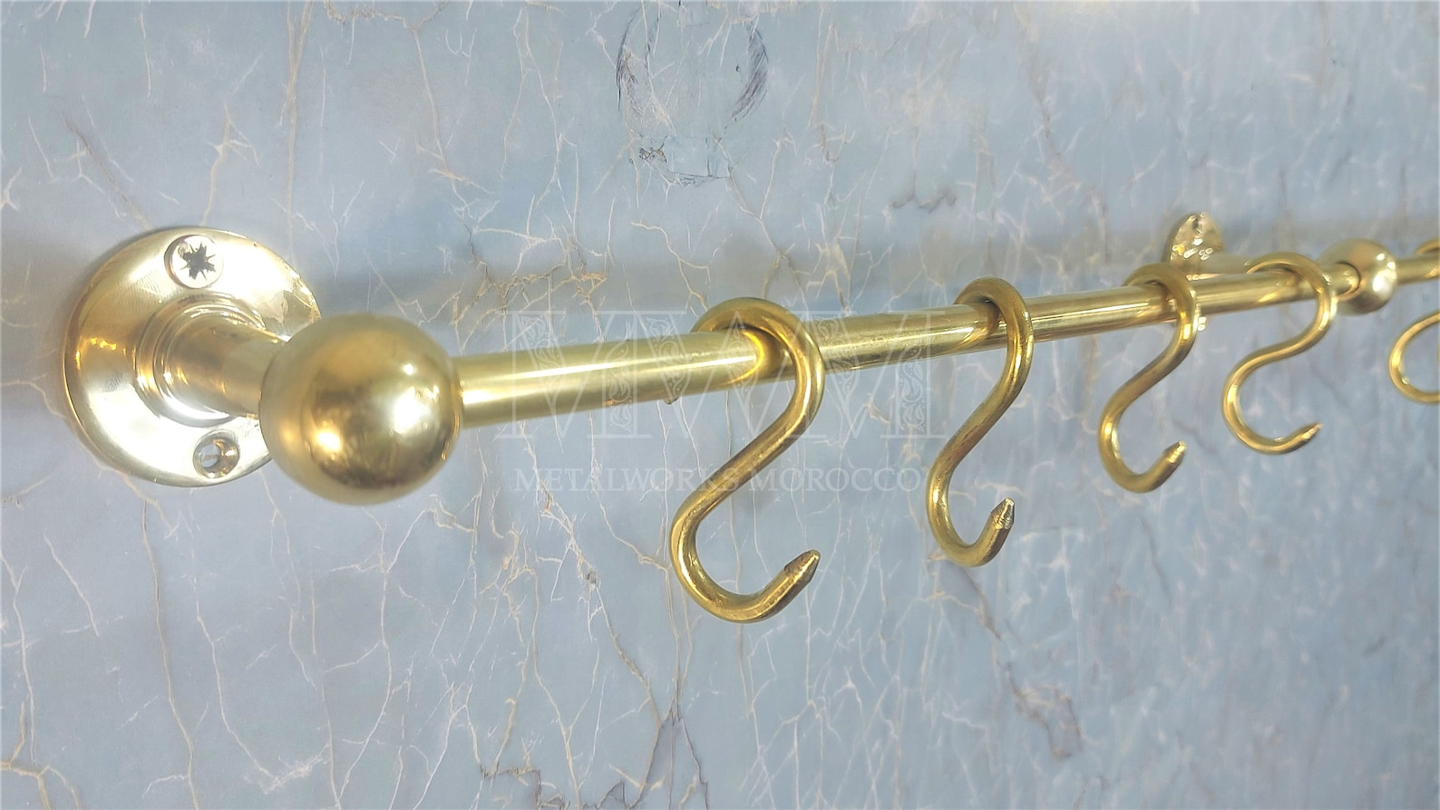Unlacquered Brass Pot Rack Wall Mount for Kitchen Pan Rack - Etsy