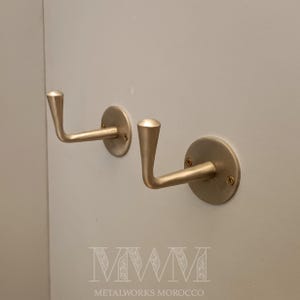 Set Of Brushed Nickel Towel Hooks For Wall – Handmade Hooks And Fixtures