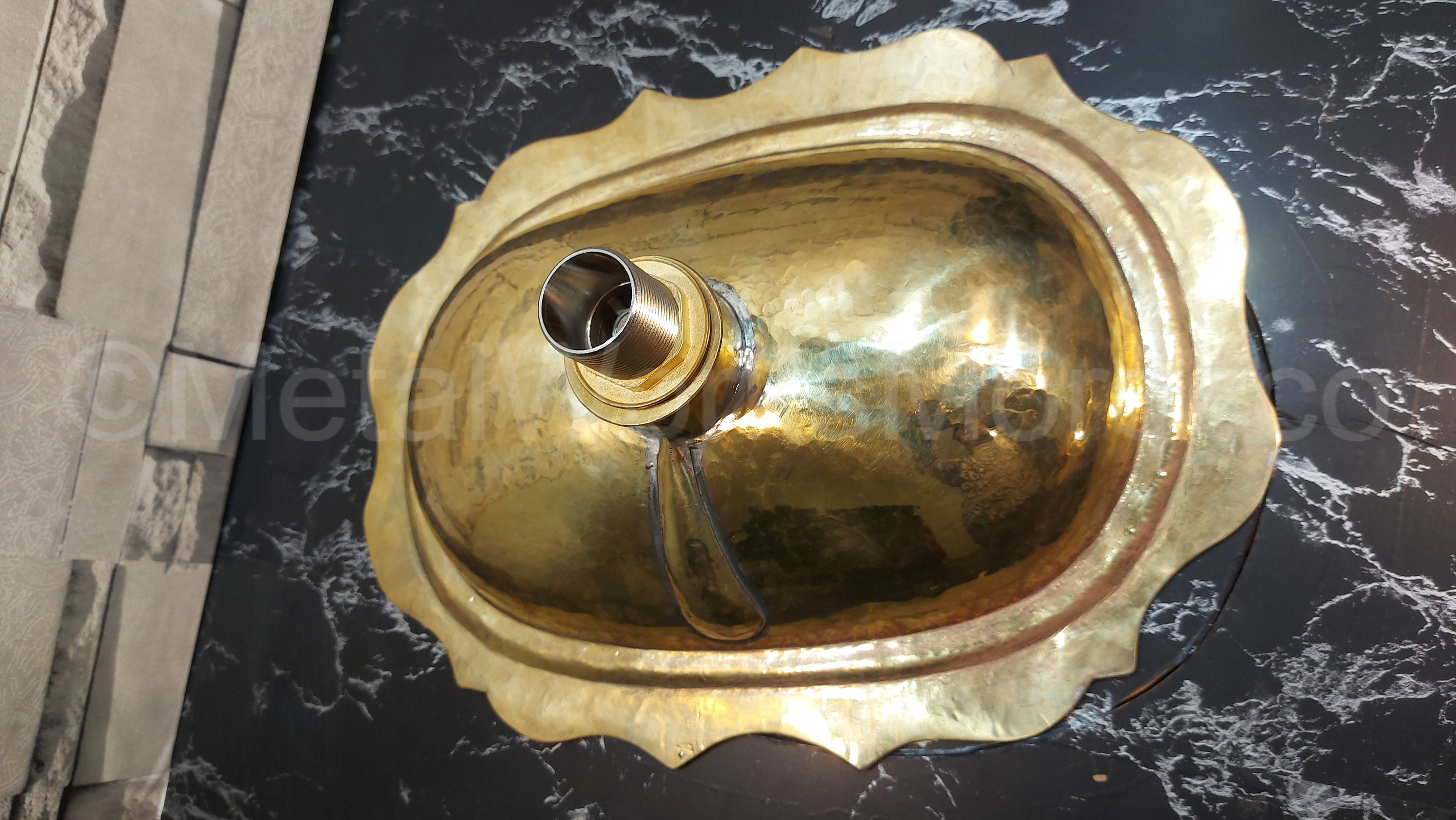 Classic Unlacquered Brass Bathroom Sink With Overflow Hole Etsy