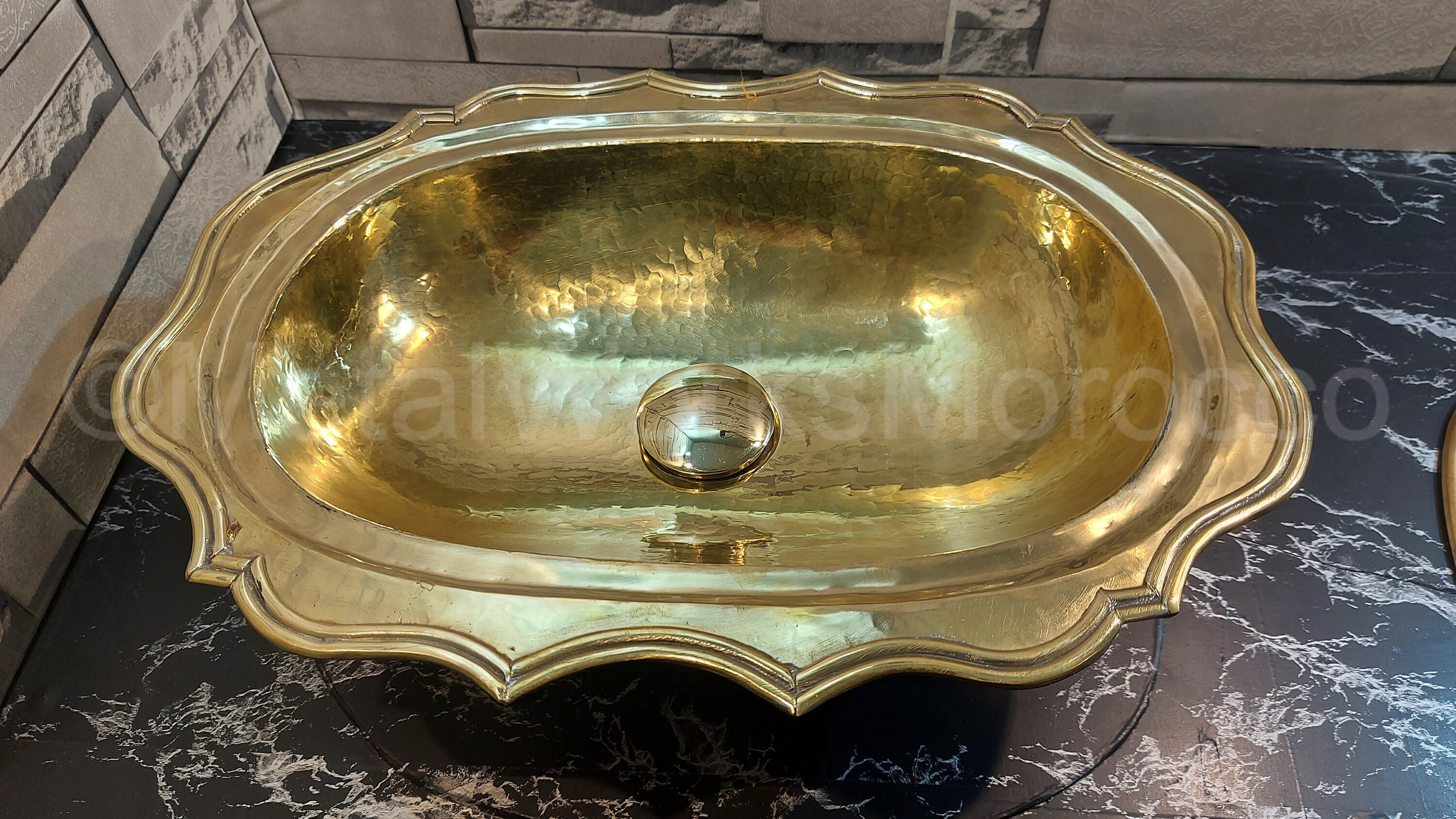 Classic Unlacquered Brass Bathroom Sink With Overflow Hole Etsy