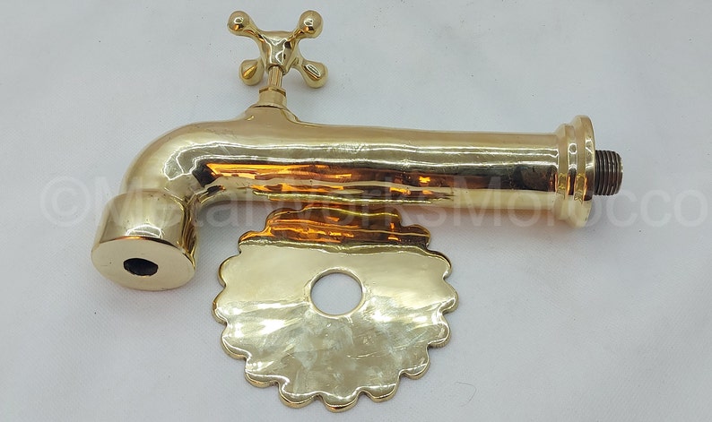 Unlacquered Brass Bathtub Tap - Handmade Spigot Faucet Unlacquered Brass Bathtub Tap - Handmade Spigot Faucet