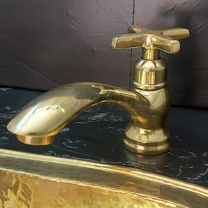 Rustic Brass Basin Tap - Pillar Tap