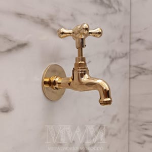 Unlacquered Brass Water Tap - Retro Water Faucet