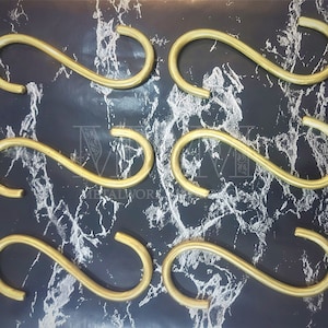 Set Of  Handmade Brass S Hooks for plants Or Utensils  4.5 inches