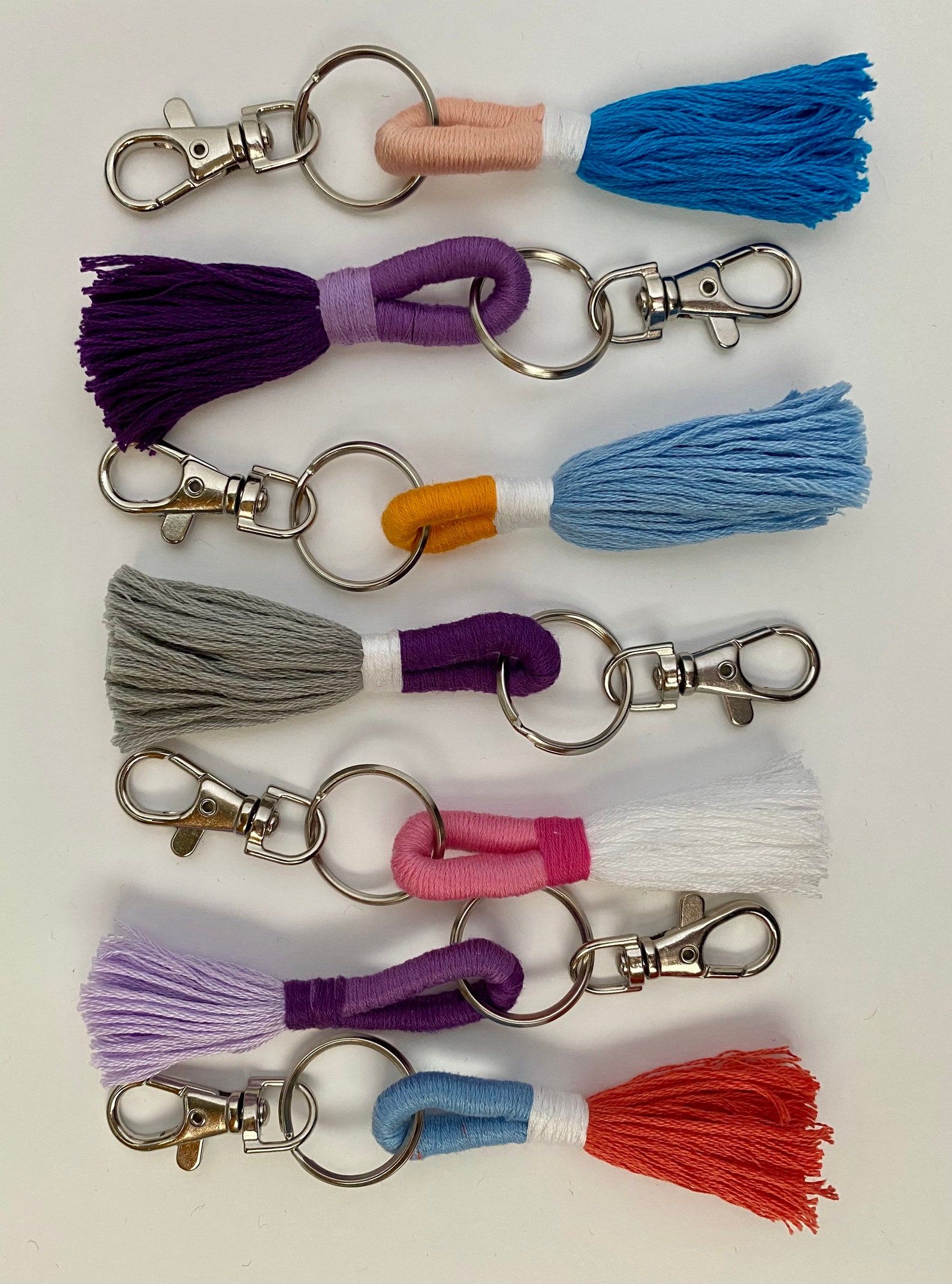 Custom LOOP embroidery thread keychain. Small personalized Etsy