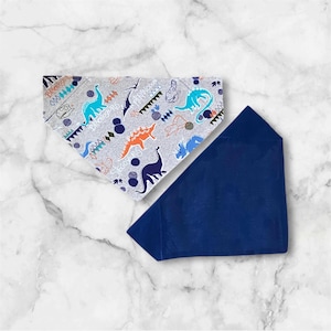 Double Sided, Dino Print - Pet Bandana - Dogs and Cats
