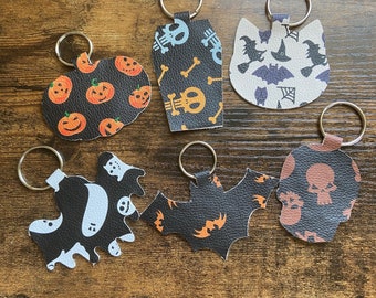 Keychain - Faux Leather - Halloween