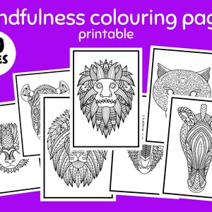 Mindful Mammals: Printable colouring pages for adults, animal colouring pages, mindfulness