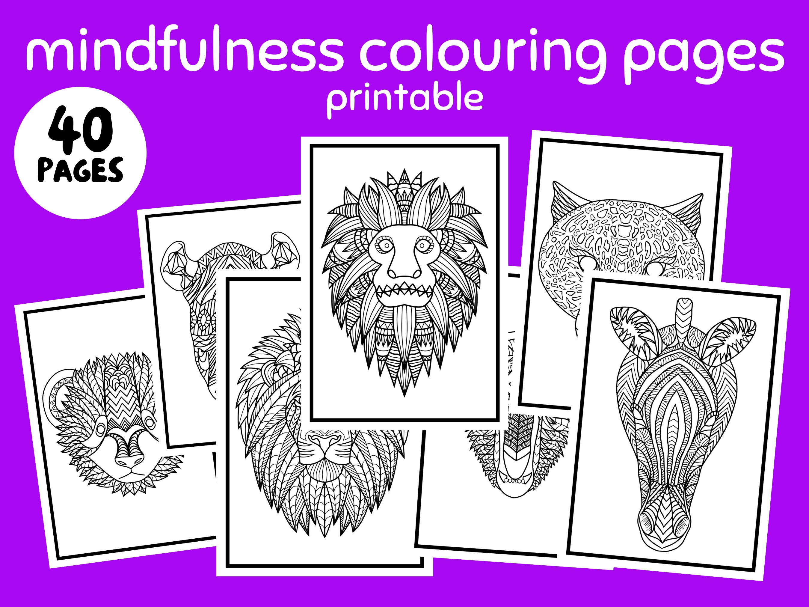 Mindful Mammals: Printable colouring pages for adults, animal colouring  pages, mindfulness