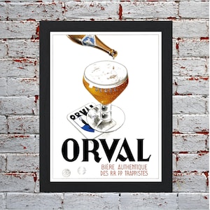CARTEL DE PAPEL - Reproducción de un cartel publicitario vintage de mediados de siglo para una cervecería