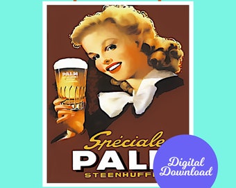 Reproduction of a Mid century vintage beer publicity panel