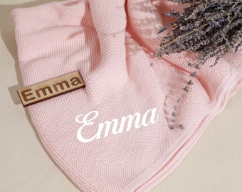 Personalized Baby Blanket with Name Custom Baby Blanket Custom Embroidered Knitted Baby Blanket Gifts Baby Shower Gift Newborn Photo Prop