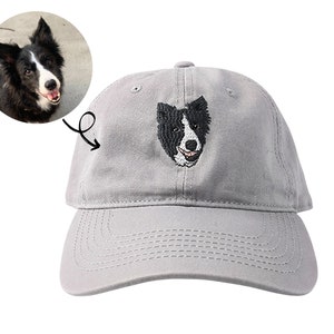 Chapeau brodé personnalisé avec photo d'animal de compagnie Chapeau de chien personnalisé Chapeau de chat personnalisé Casquette d'animal de compagnie personnalisée Chapeau de chien Casquette de baseball de chien personnalisée Chapeau de maman de chien