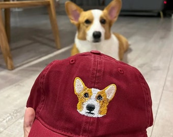 Custom Pet Cap, Embroidered Dog Hat, Using Pet Photo Pet Cap, Dog Lover Gifts, Personalized Cat Hat, Dog Mom Hat, Family Gifts, Baseball Cap