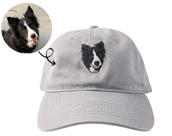 Chapeau brodé personnalisé avec photo d'animal de compagnie Chapeau de chien personnalisé Chapeau de chat personnalisé Casquette d'animal de compagnie personnalisée Chapeau de chien Casquette de baseball de chien personnalisée Chapeau de maman de chien