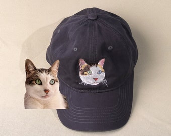 Custom Pet Cap, Embroidered Cat Hat, Using Dog Photo Pet Cap,Baseball Cap,Cat Lover Gift, Personalized Dog Hat,Cat Dad Hat,Mather Days Gifts