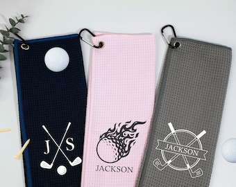 Personalisiertes besticktes Golf-Handtuch - Geschenk mit Monogramm