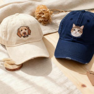Custom Embroidered Pet Portrait Hat - Personalized Dog/Cat Baseball Cap