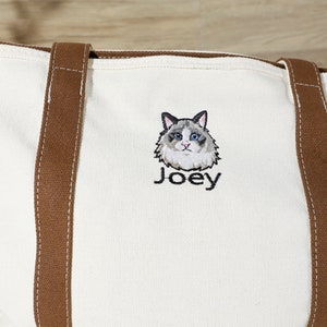 Design Your Dog Tote,Embroidered Tote Bag,Custom Pet Tote,Custom Pet Embroidered Bag,Dog Mom Bag,Personalized Gift,Pet Memorial Gift,Cat Dad image 3