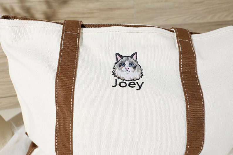 Design Your Dog Tote,Embroidered Tote Bag,Custom Pet Tote,Custom Pet Embroidered Bag,Dog Mom Bag,Personalized Gift,Pet Memorial Gift,Cat Dad image 3