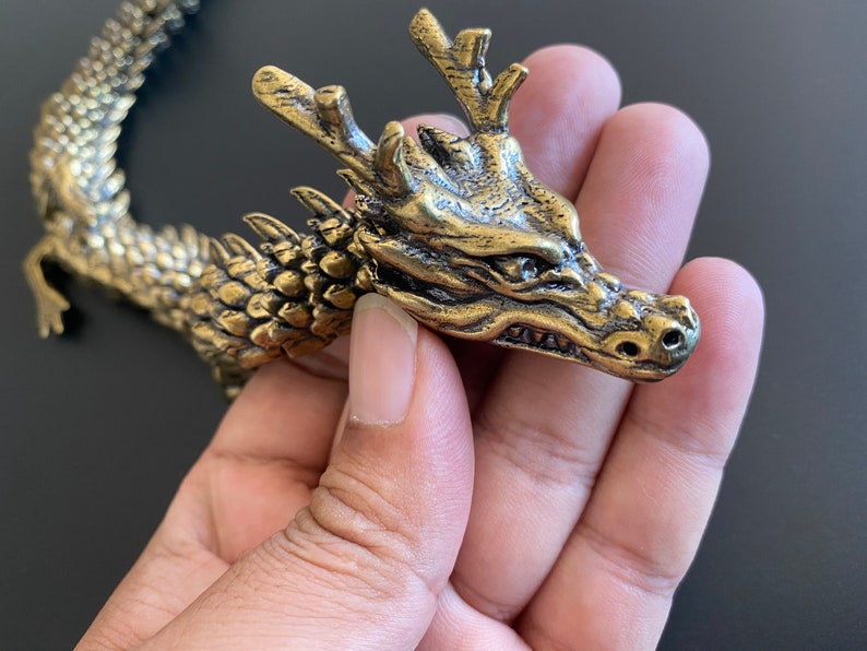 17 Inch Antiqued Brass Copper Vintage Dragons Statue Miniature Etsy