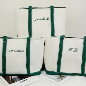 Personalisierte Tasche, benutzerdefinierte Einkaufstasche, bestickte Namenstasche, mutige Tasche, Monogrammtasche, Schulbuchtasche, Lehrergeschenke, Brautpartygeschenke