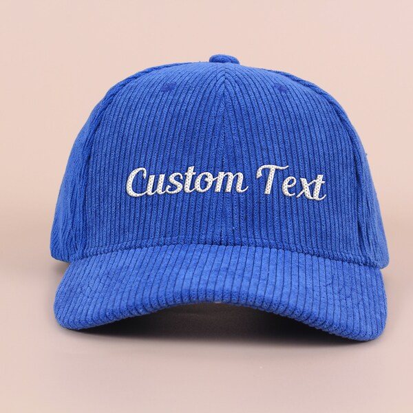 Embroidery Logo Baseball Hat, Custom Embroidered Hat, Personalized Dad Cap, Your Own Text Monogram, Corduroy Hats, Small Business Merch