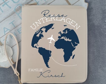 Personalized travel organizer - travel folder - document folder