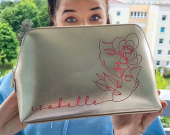Cosmetic bag personalized with name, lineart (3)