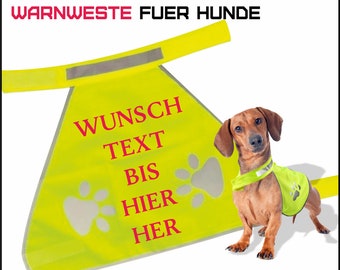 Personalisierte Hunde-Warnweste - Hundeweste - WUNSCHTEXT