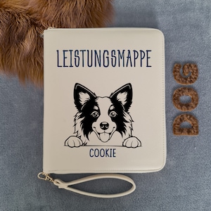 Personalisierte Dokumentenmappe Hund, Leistungsmappe, Heimtierausweishülle, Leistungsbuch, Organizer für Hunde
