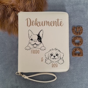 Personalisierte Dokumentenmappe Hund, Leistungsmappe, Heimtierausweishülle, Leistungsbuch, Organizer für Hunde