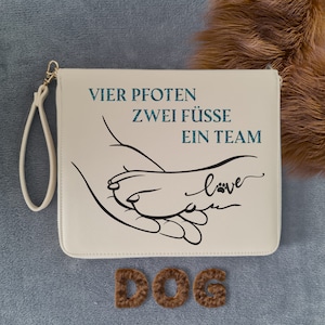 Personalisierte Dokumentenmappe Hund, Leistungsmappe, Heimtierausweishülle, Leistungsbuch, Organizer für Hunde, Reiseorganizer