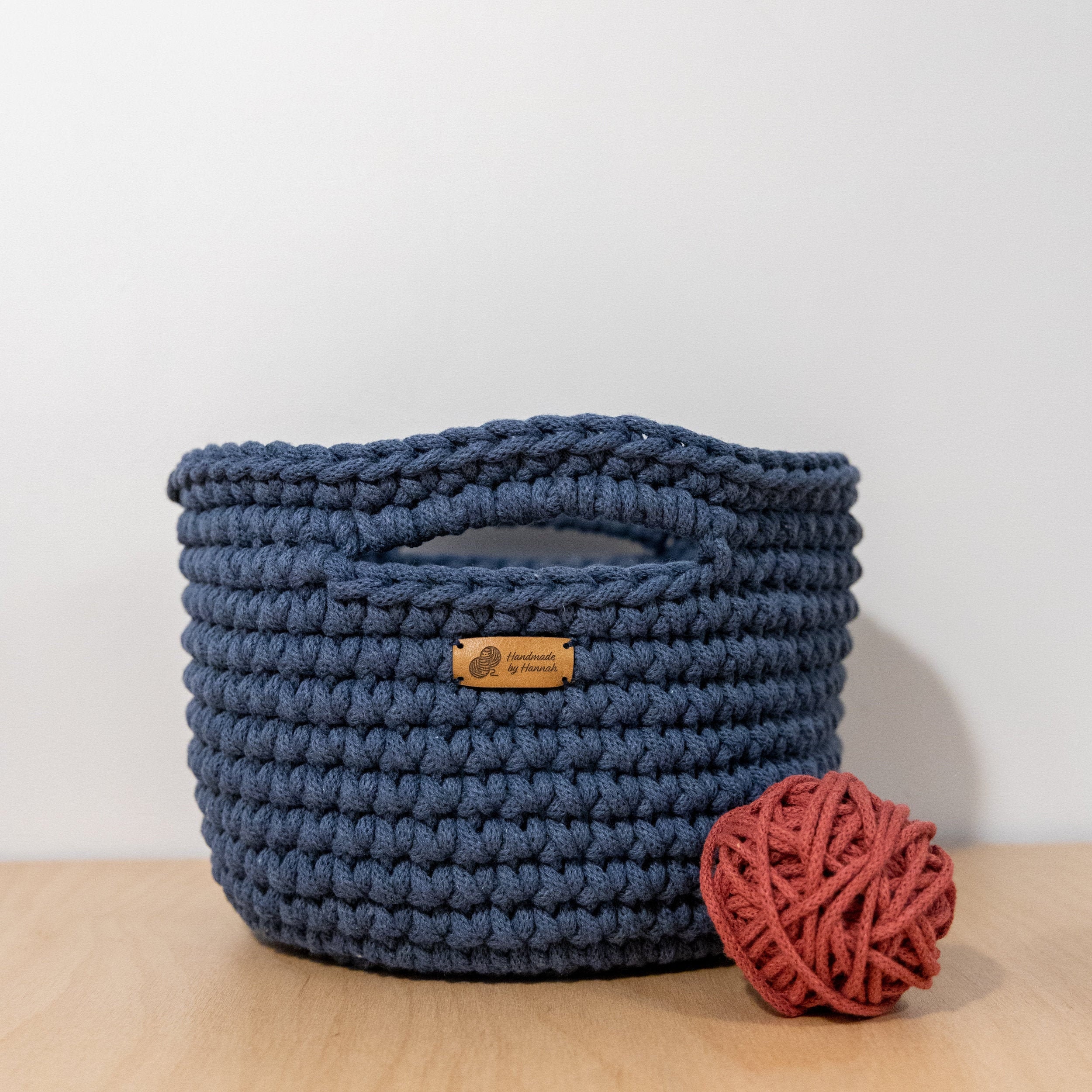 Personalizado Cesta de almacenamiento de ganchillo medio | Etsy