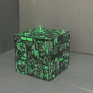 Magic the Gathering Commander Deckbox Phyrexian Cyborg Cube Universes Beyond STL File 3D Print Model