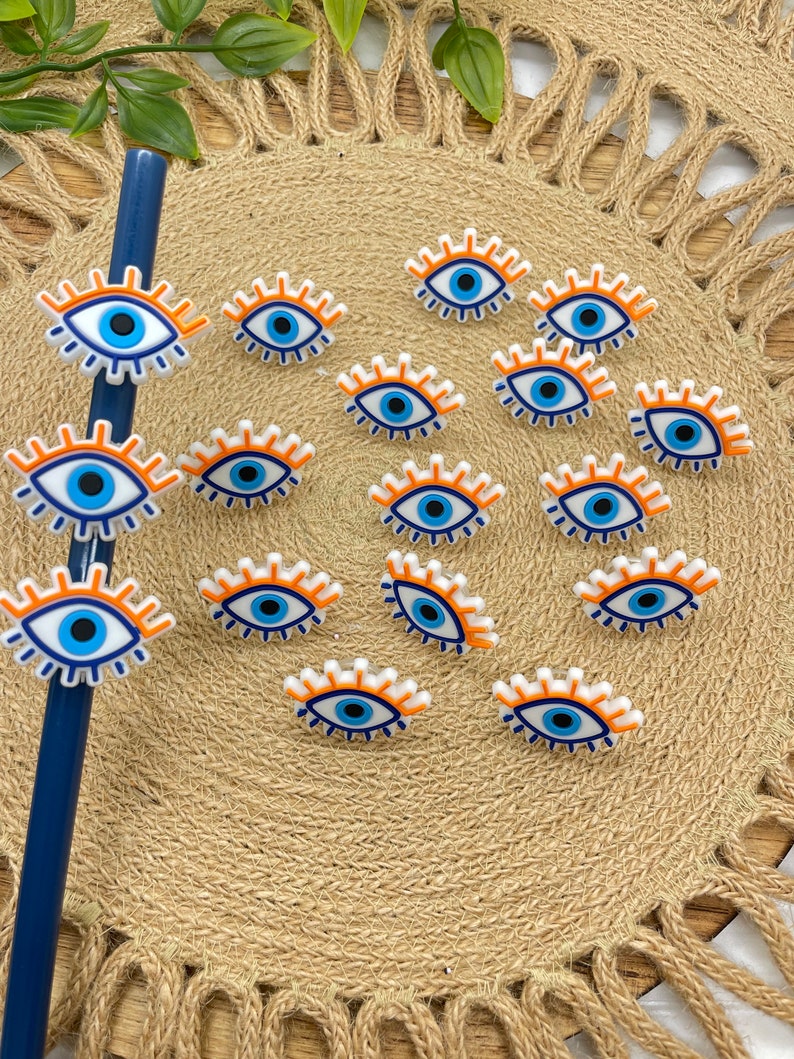 Straw Topper Straw Topper Bulk Evil Eye Straw Topper Etsy