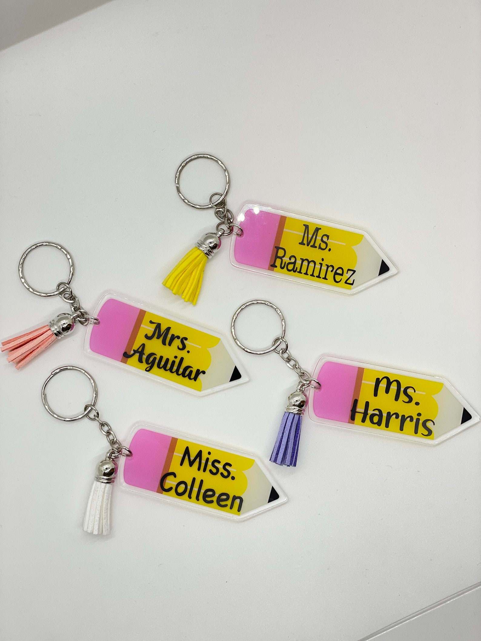 Pencil Keychains Acrylic Keychains Teacher Appreciation Etsy