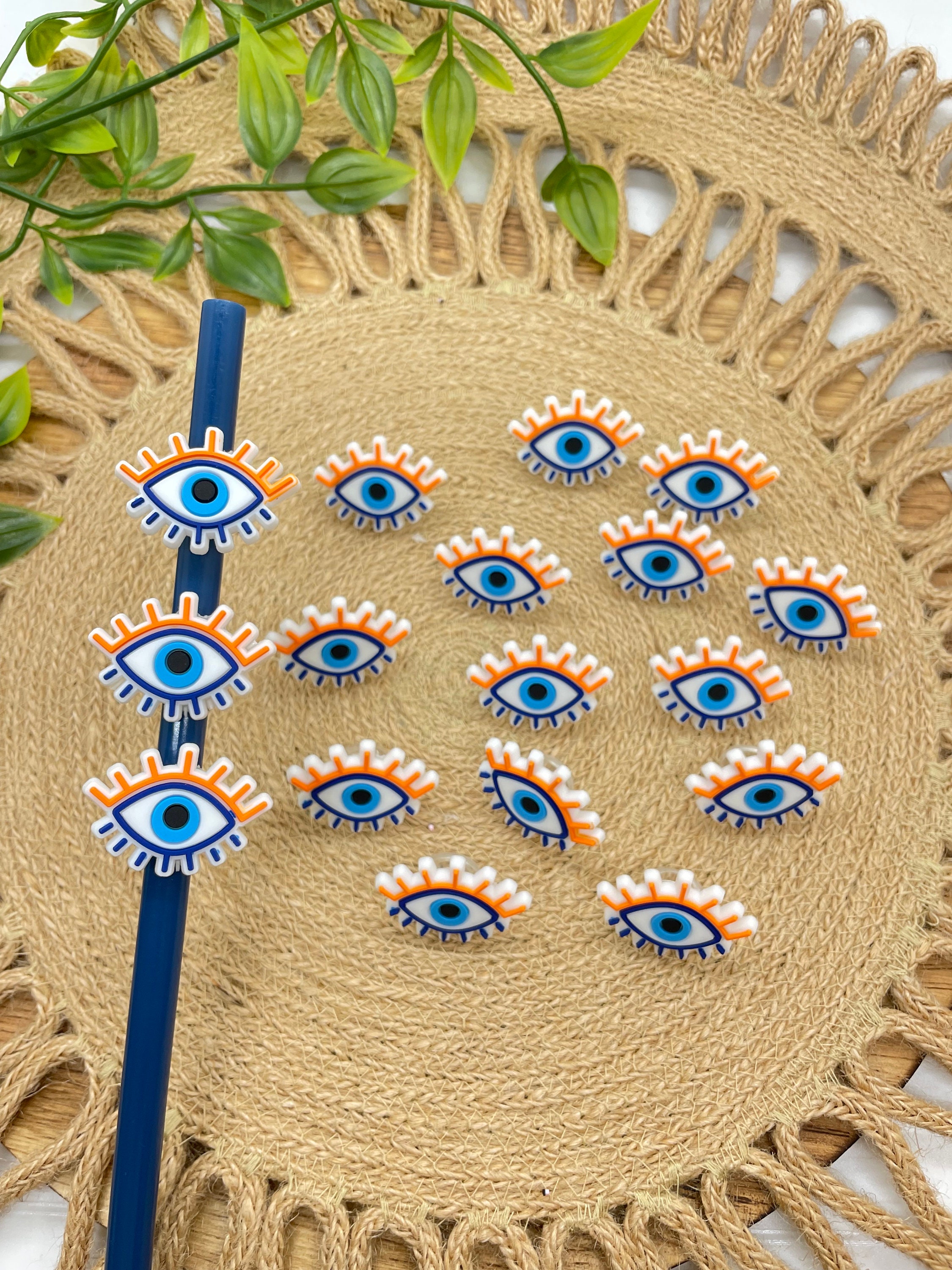 Straw Topper Straw Topper Bulk Evil Eye Straw Topper Etsy