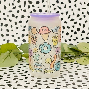 Glass Cup | 16 oz Glass Cup | Sublimation Glass Cup | Can Glass Cup | Ice Coffee Cup | Food Desing | Gift Ideas, Libbey Glass Can