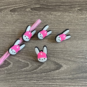 Straw Toppers | Straw Accessories | Straw Topper | Bad Bunny Straw Toppers | Bunny Straw Topper | LA Straw Toppers | Straw Charm