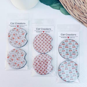 Cherry Coquette Car Coasters, Car Coasters, Car Coaster, Coasters, Strawberry Coquette Coasters